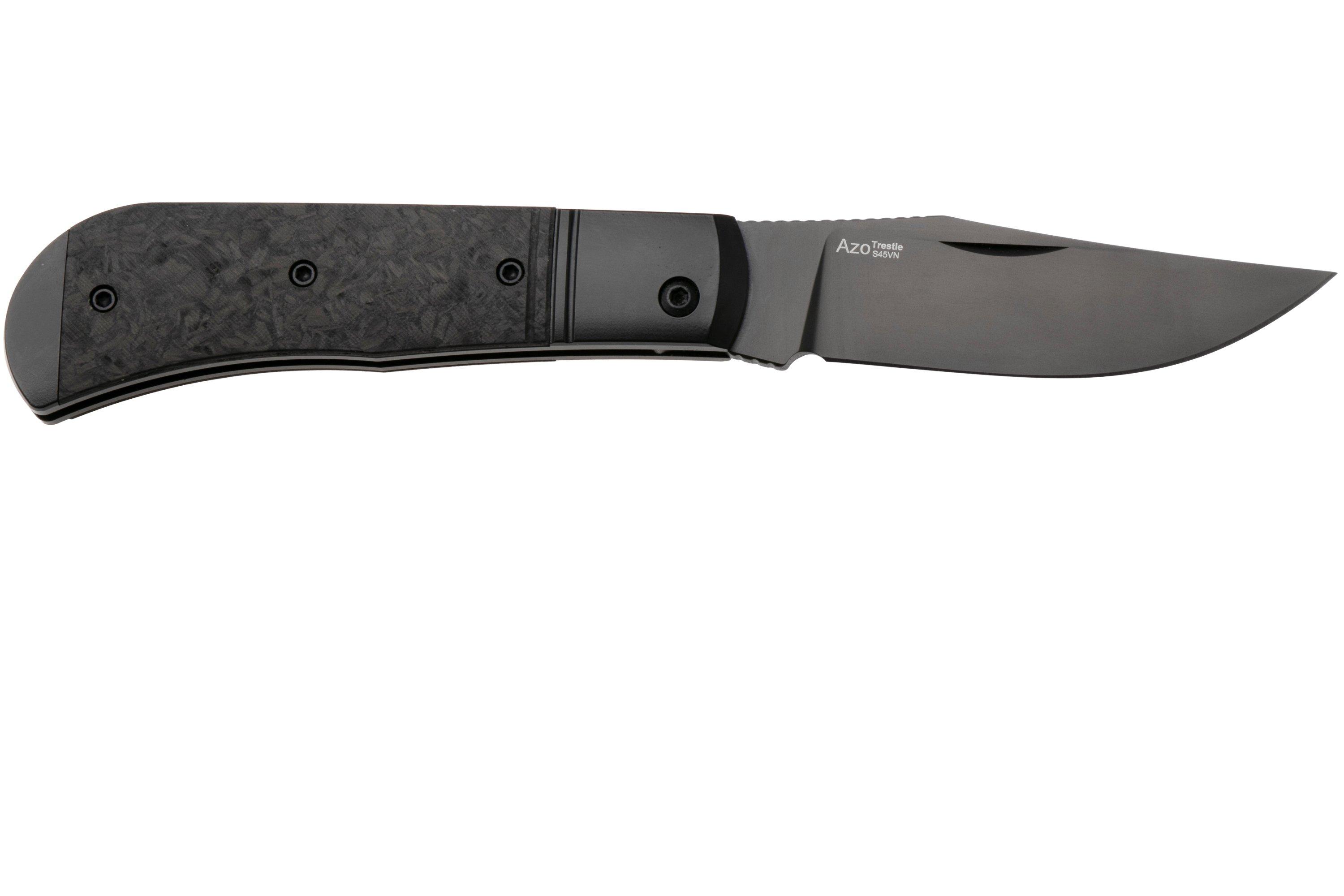 Kizer Trestle KI3761A1 Black DLC S45VN, Black Titanium Carbonfiber