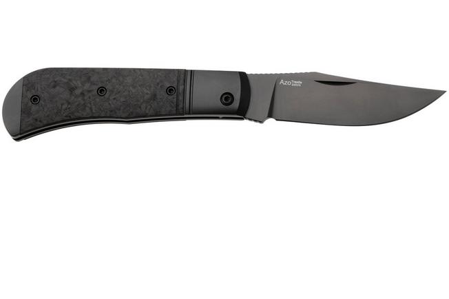 Afbeelding voor Kizer Trestle KI3761A1 Black DLC S45VN, Black Titanium Carbonfiber Inlay, zakmes, Azo design