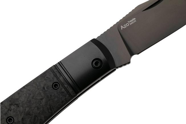 Afbeelding voor Kizer Trestle KI3761A1 Black DLC S45VN, Black Titanium Carbonfiber Inlay, zakmes, Azo design