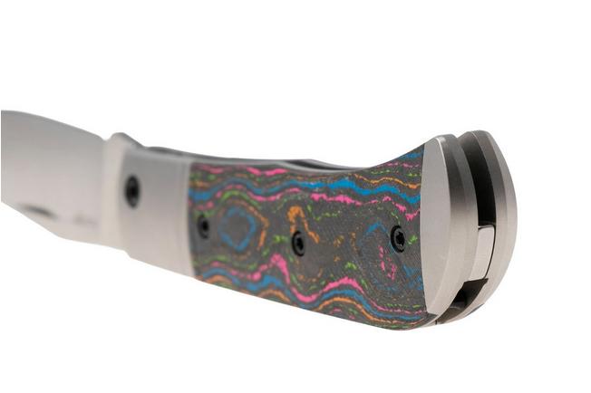 Afbeelding voor Kizer Trestle KI3761A2 Hand Brushed M390, Titanium Camo 80's Carbonfiber Inlay, zakmes, Azo design