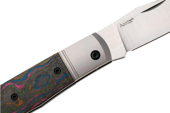 Afbeelding voor Kizer Trestle KI3761A2 Hand Brushed M390, Titanium Camo 80's Carbonfiber Inlay, zakmes, Azo design
