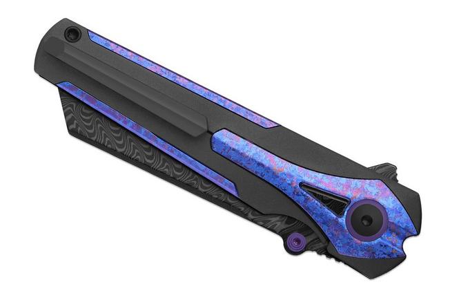 Imagen para Kizer Staff Ki3795A1, Acid-Washed Damascus, Titanium/Crystallized Titanium navaja, diseño de Jonathan Styles