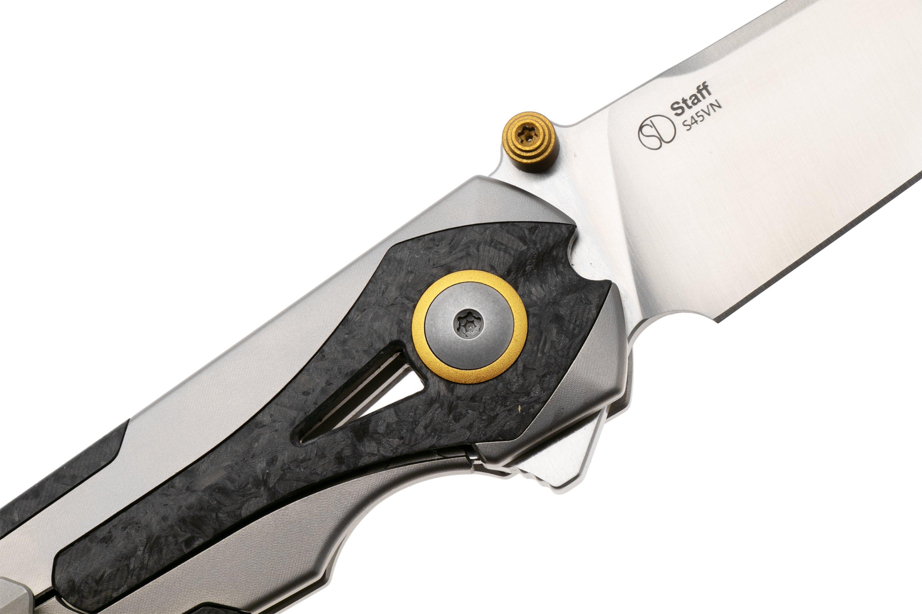 Kizer Staff Ki3795A2, Satin S45VN, Titanium/Carbon Fiber pocket