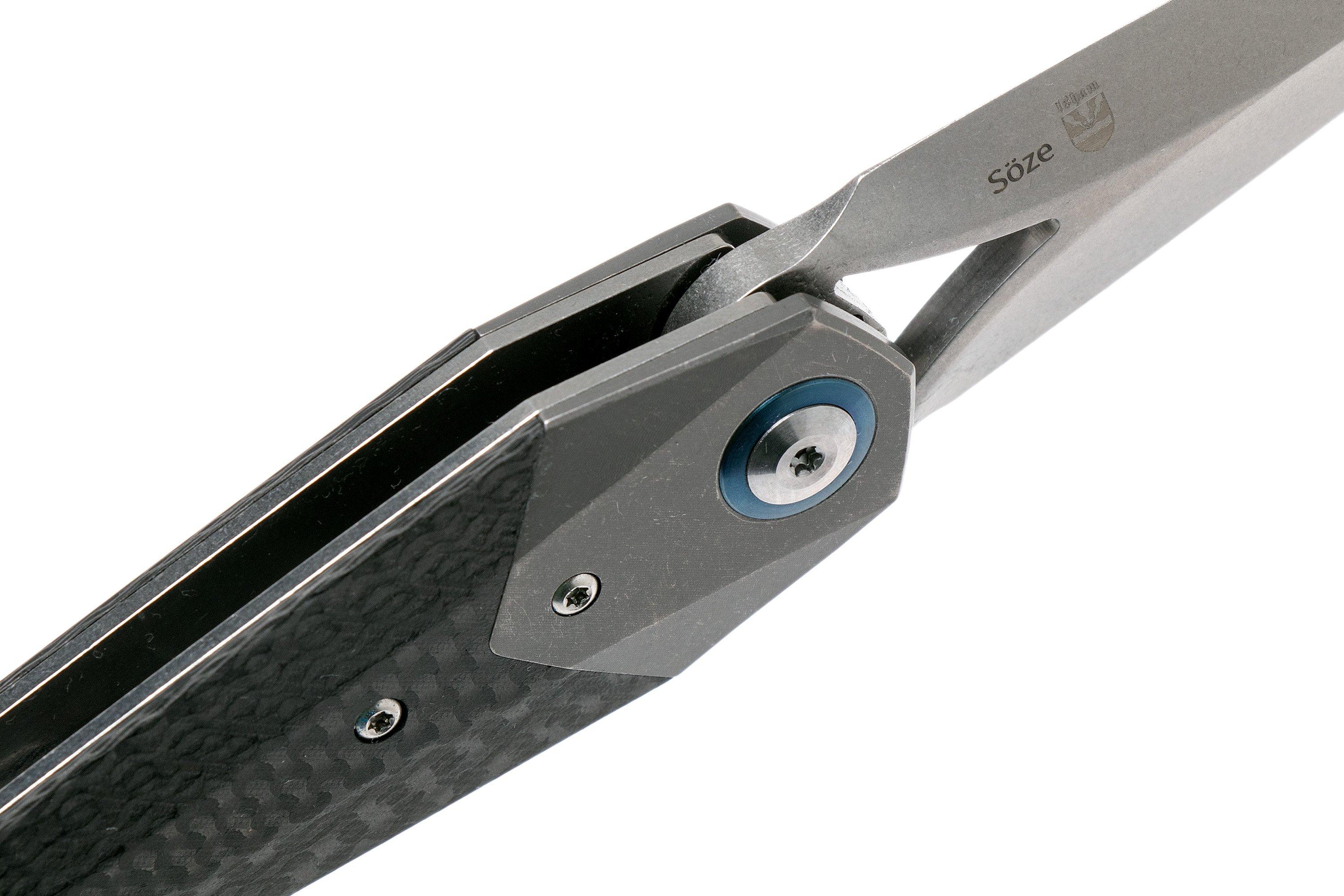 Kizer Söze carbon fibre Ki4513A2 pocket knife, Elijah Isham design
