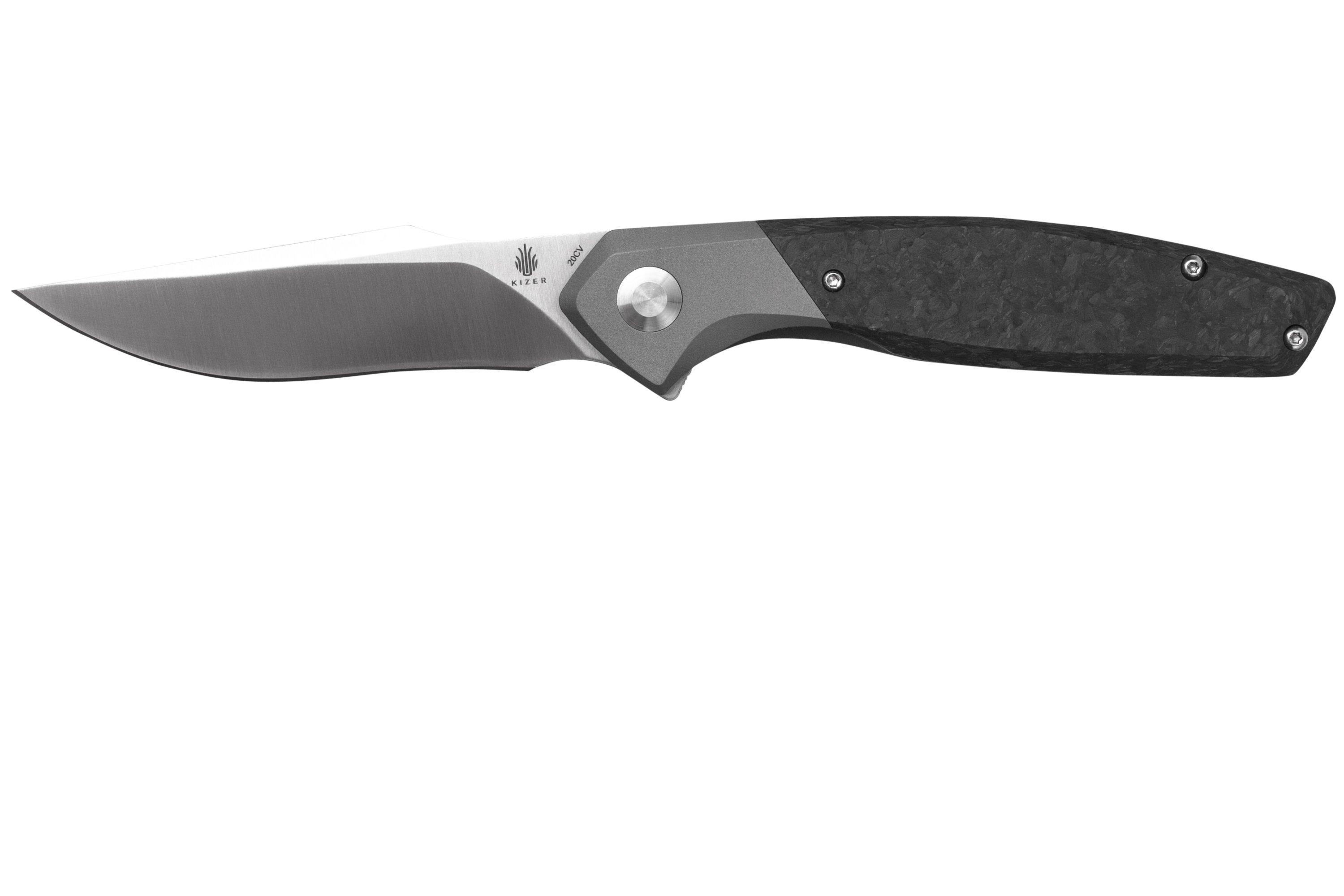 Kizer Grazioso Ki4572A1, 20CV, Black Titanium Carbon Fibre pocket knife ...