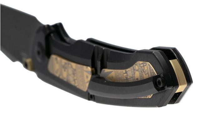 Imagen para Kizer Feweed XL KI4694A1 Matte DLC S90V, Black Titanium & Gold Aluminum, navaja