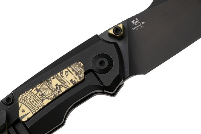 Imagen para Kizer Feweed XL KI4694A1 Matte DLC S90V, Black Titanium & Gold Aluminum, navaja