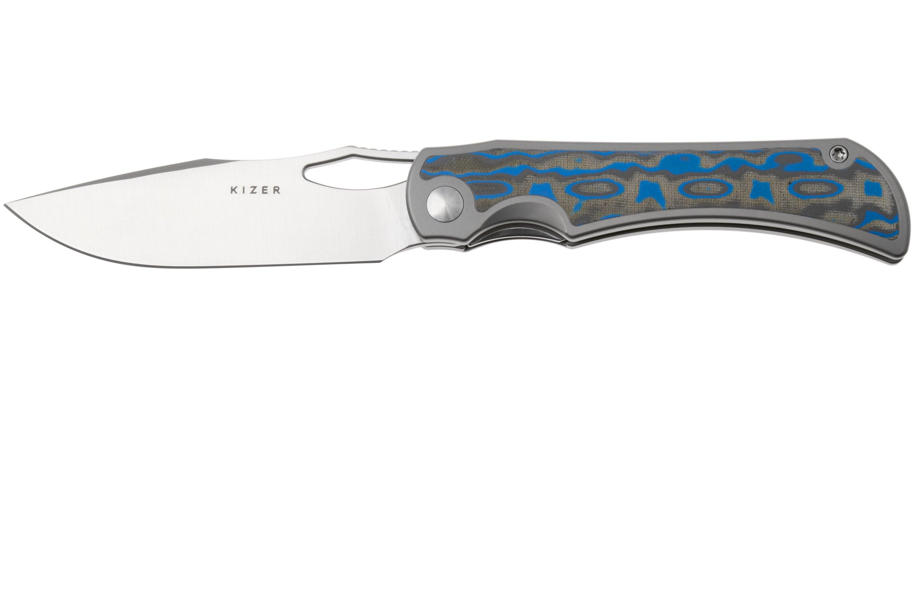 Kizer Allure KI4763LDA1 Satin S45VN, Titanium & Vortex Micarta, pocket ...