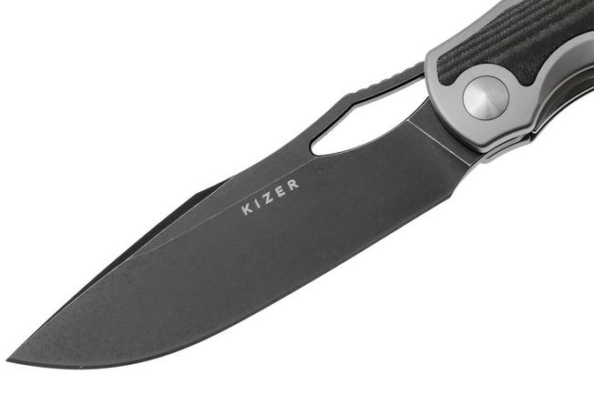 Image pour Kizer Allure KI4763LDA2 Blackwashed S45VN, Titanium & Black Norplex UltreX Micarta, couteau de poche, Johan Jordaan design