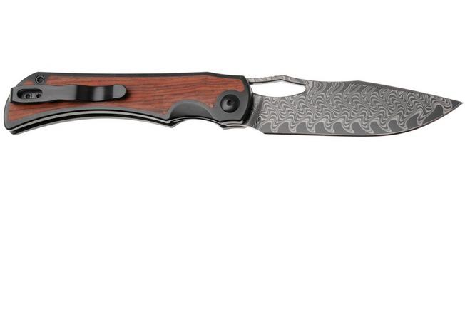 Image pour Kizer Allure KI4763LDA3 Acid Washed Damascus, Titanium & Panama Rosewood, couteau de poche, Johan Jordaan design