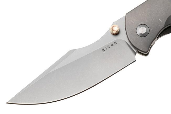 Bild für Kizer Harpoon Fold Ki4784A1 Stonewashed Elmax, Titanium, Taschenmesser, Maverick Customs Design