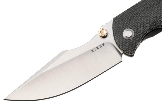 Bild für Kizer Harpoon Fold Ki4784A2 Satin Elmax, Titanium & Norplex UltreX Micarta, Taschenmesser, Maverick Customs Design