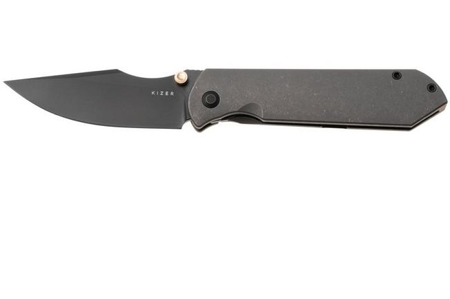 Bild für Kizer Harpoon Fold Ki4784A3 Matte DLC Ultra Elmax, Gray Titanium, Taschenmesser, Maverick Customs Design