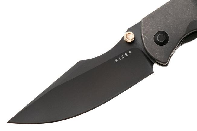 Bild für Kizer Harpoon Fold Ki4784A3 Matte DLC Ultra Elmax, Gray Titanium, Taschenmesser, Maverick Customs Design