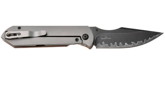 Bild für Kizer Harpoon Fold Ki4784A4 Acid Washed 3-Layer Composite, Titanium & Norplex UltreX Micarta, Taschenmesser, Maverick Customs Design