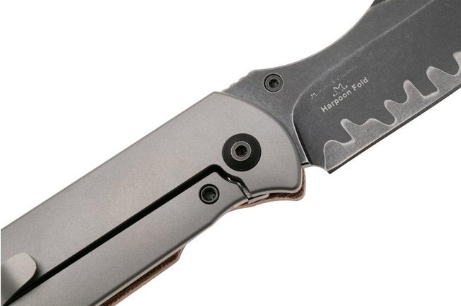 Bild für Kizer Harpoon Fold Ki4784A4 Acid Washed 3-Layer Composite, Titanium & Norplex UltreX Micarta, Taschenmesser, Maverick Customs Design