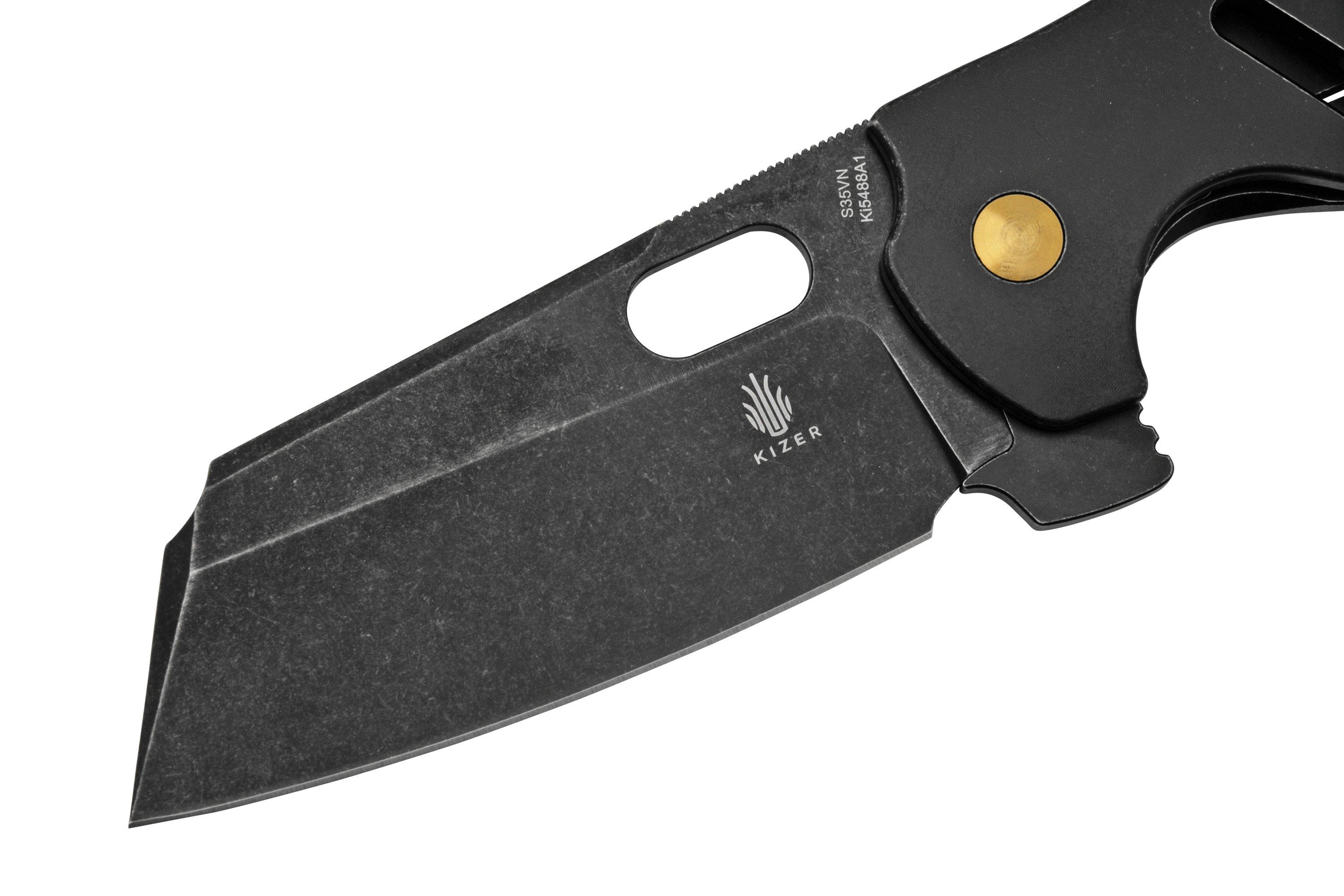 Kizer C01C Sheepdog XL 5488A1 Blackwashed S35VN, Black Kizer C01C Sheepdog XL 5488A1 Blackwashed S35VN, Black
