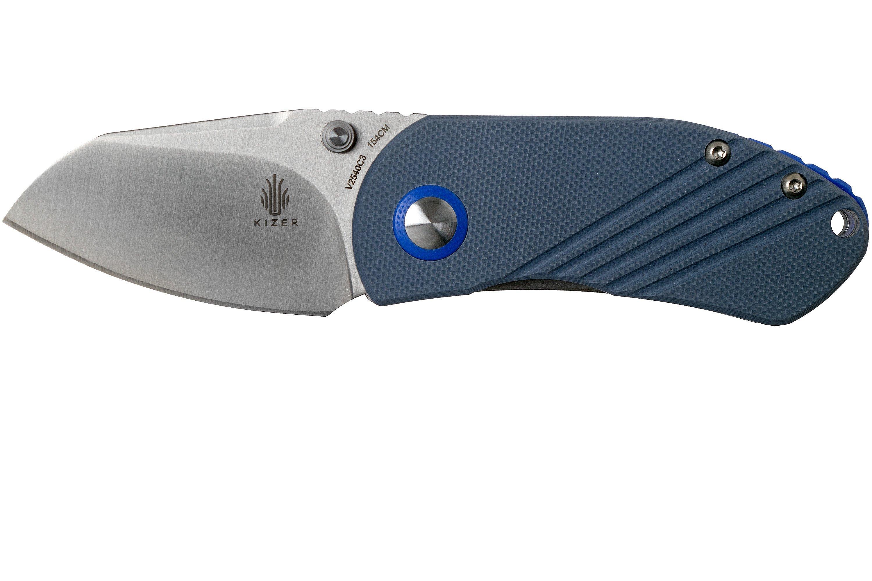 Kizer Contrail V2540C3 Blue G10 pocket knife, Justin Lundquist design