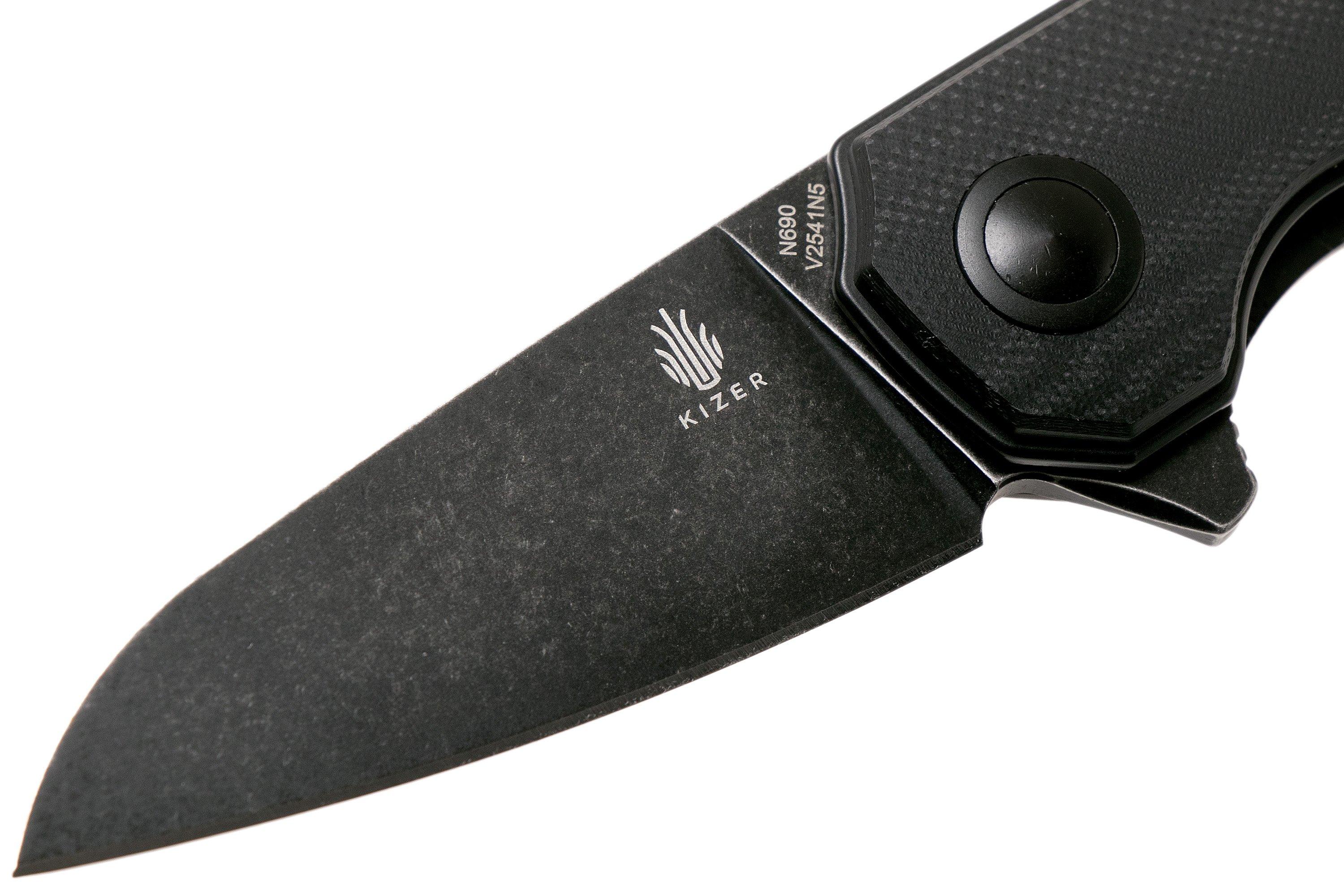 Kizer Lieb V2541N5 Blackout pocket knife, Azo design Advantageously