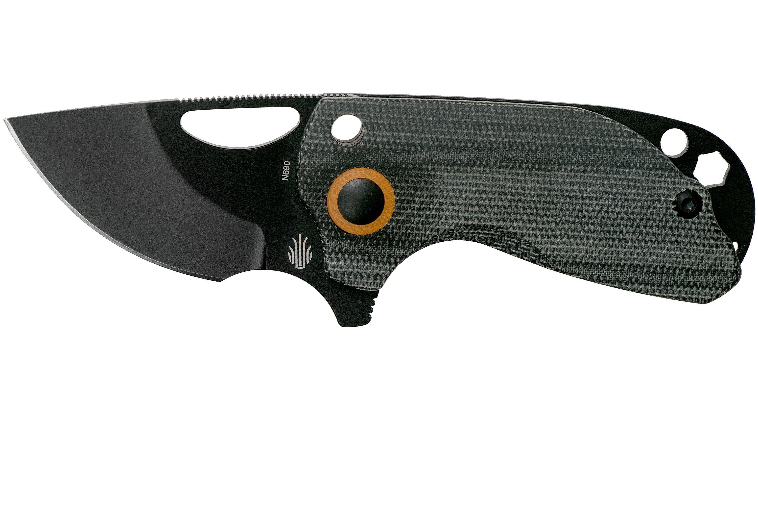 Kizer Vanguard Catshark Black Micarta V2561N2 pocket knife, Azo