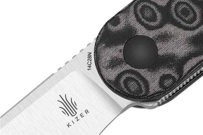 Bild für Kizer Vanguard Mini Bay V2583A6 Satin 14C28N, Vortex Pattern Micarta, Taschenmesser, Azo Design