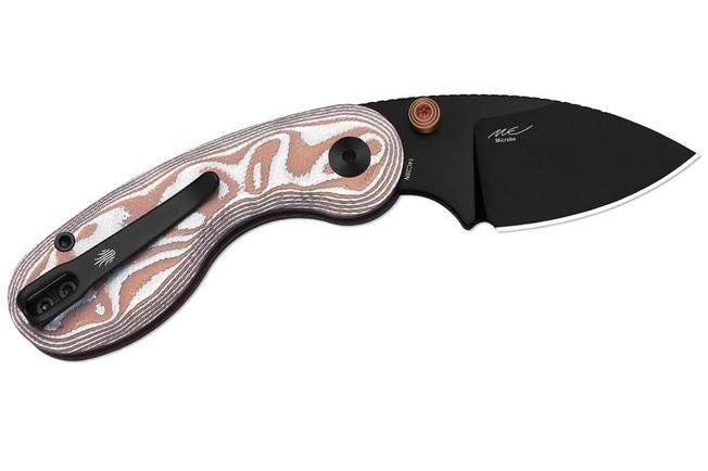 Image pour Kizer Microbe V2742A12, Black PVD 14C28N, Pink/White GFN, couteau de poche, Maksim Epifantsev design