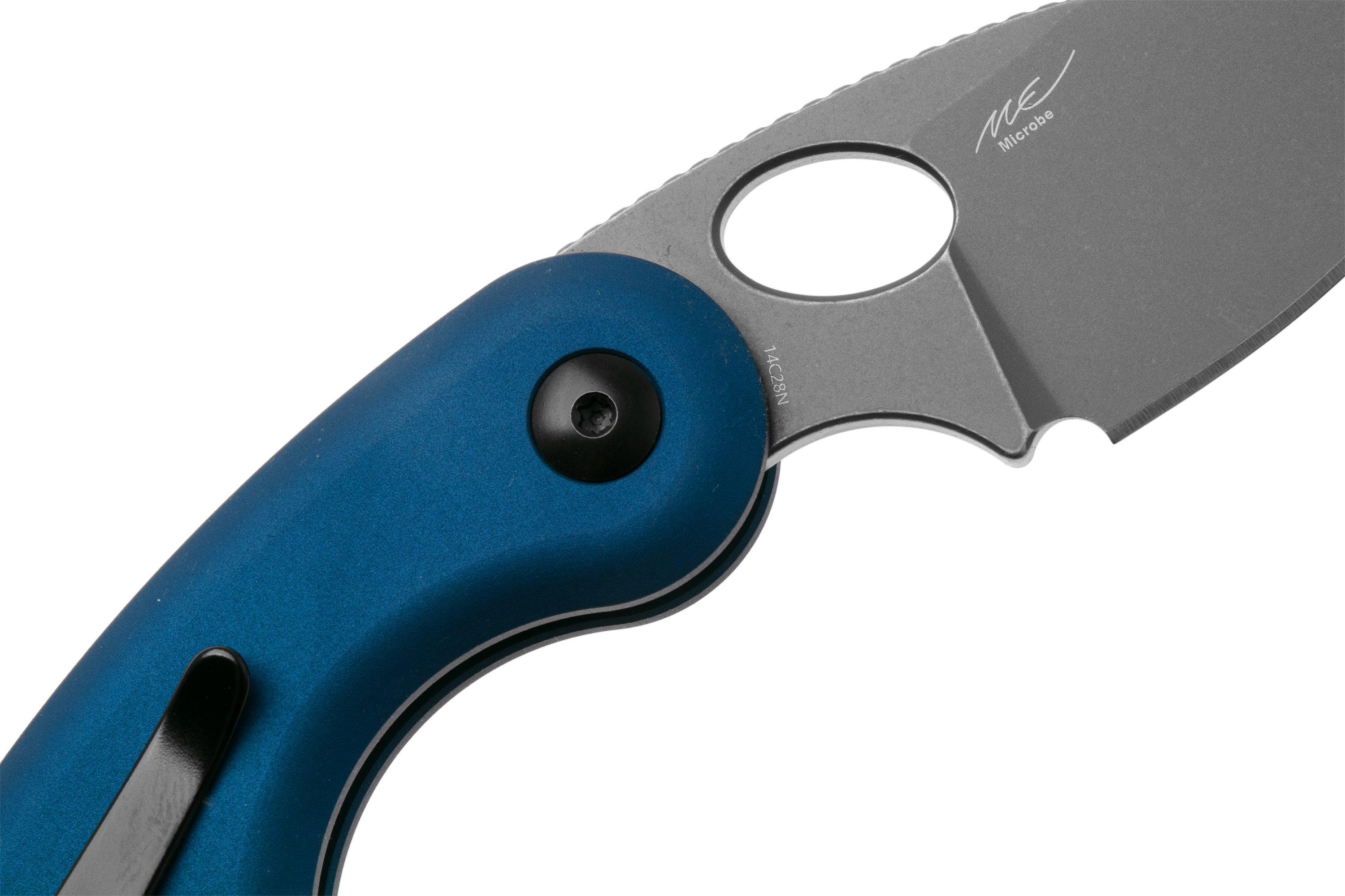 Kizer Microbe V2742A1 Gray Stonewashed, Blue Aluminum, pocket knife ...
