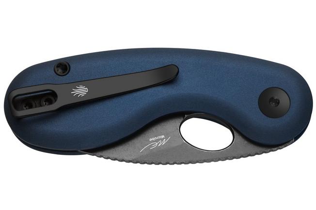 Obraz dla Nóż składany Kizer Microbe V2742A1 Gray Stonewashed, Blue Aluminum, projekt Maksim Epifantsev