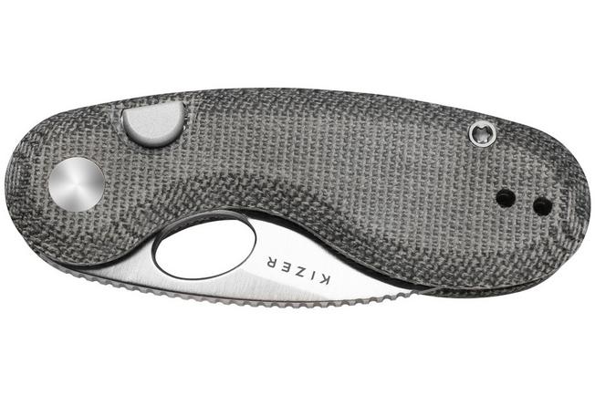 Image for Kizer Microbe V2742A2 Satin, Norplex UltreX Micarta, pocket knife, Maksim Epifantsev design