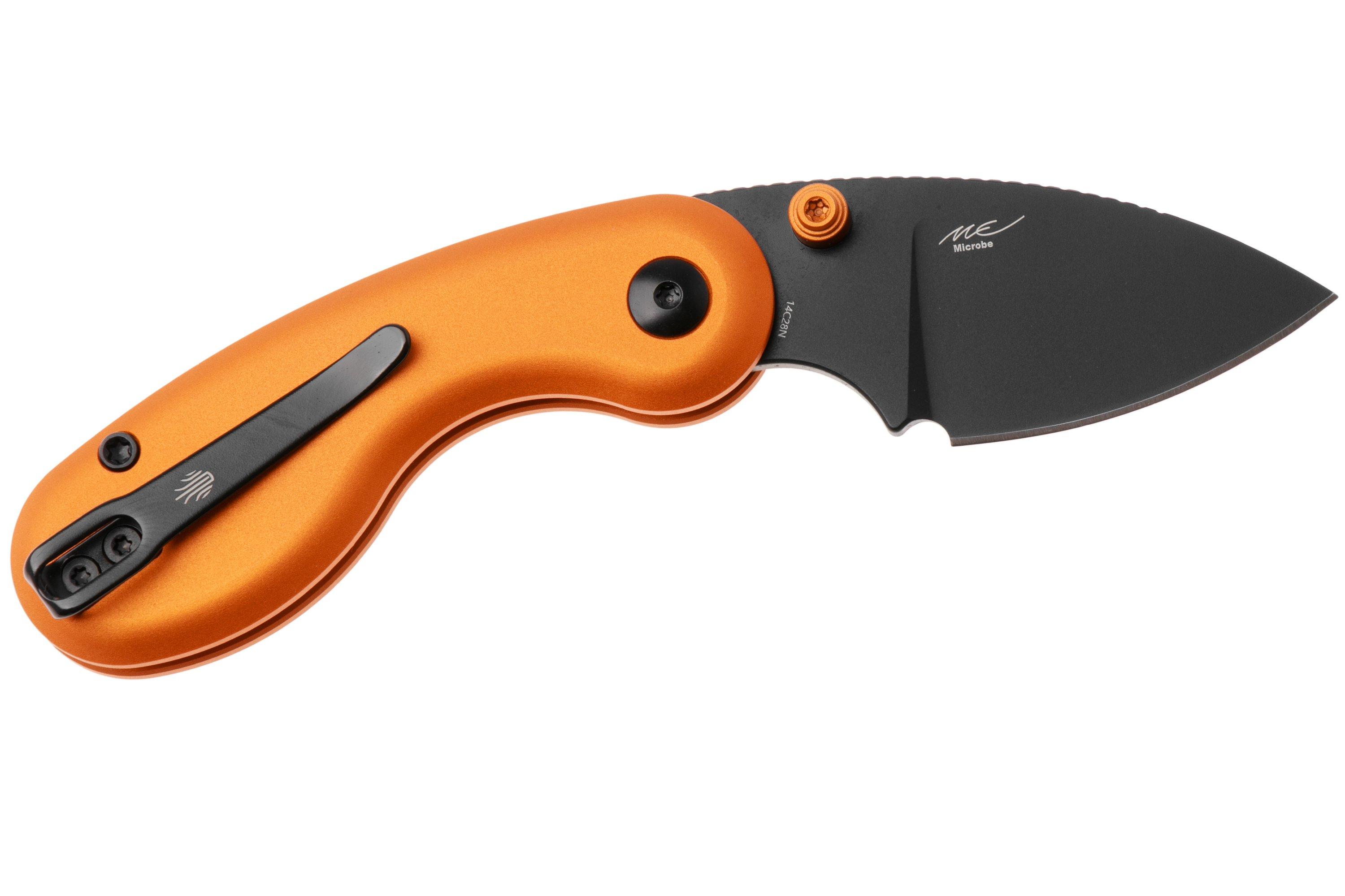 Kizer Microbe V2742A3 Black PVD, Orange Aluminum, pocket knife