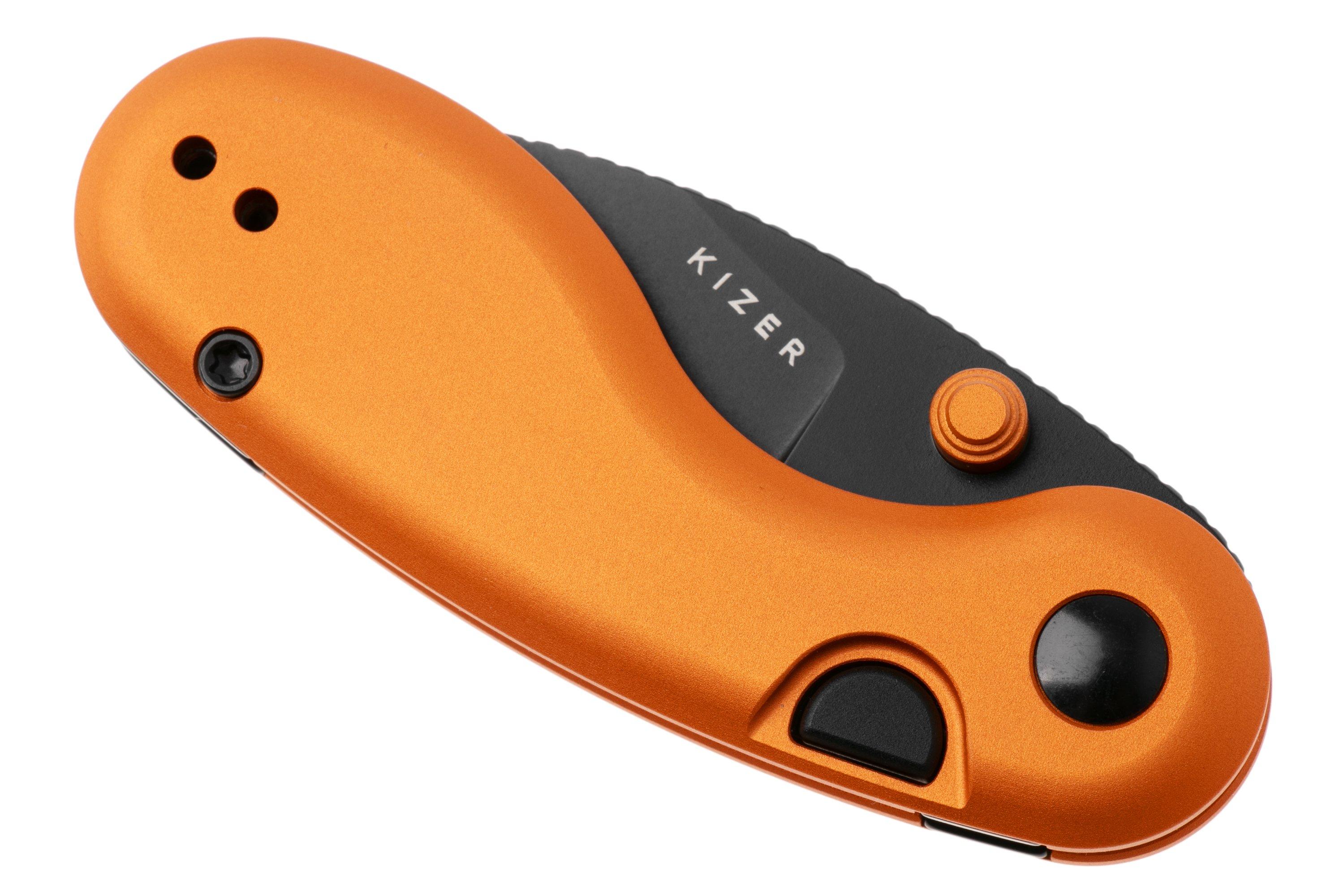 Kizer Microbe V2742A3 Black PVD, Orange Aluminum, pocket knife