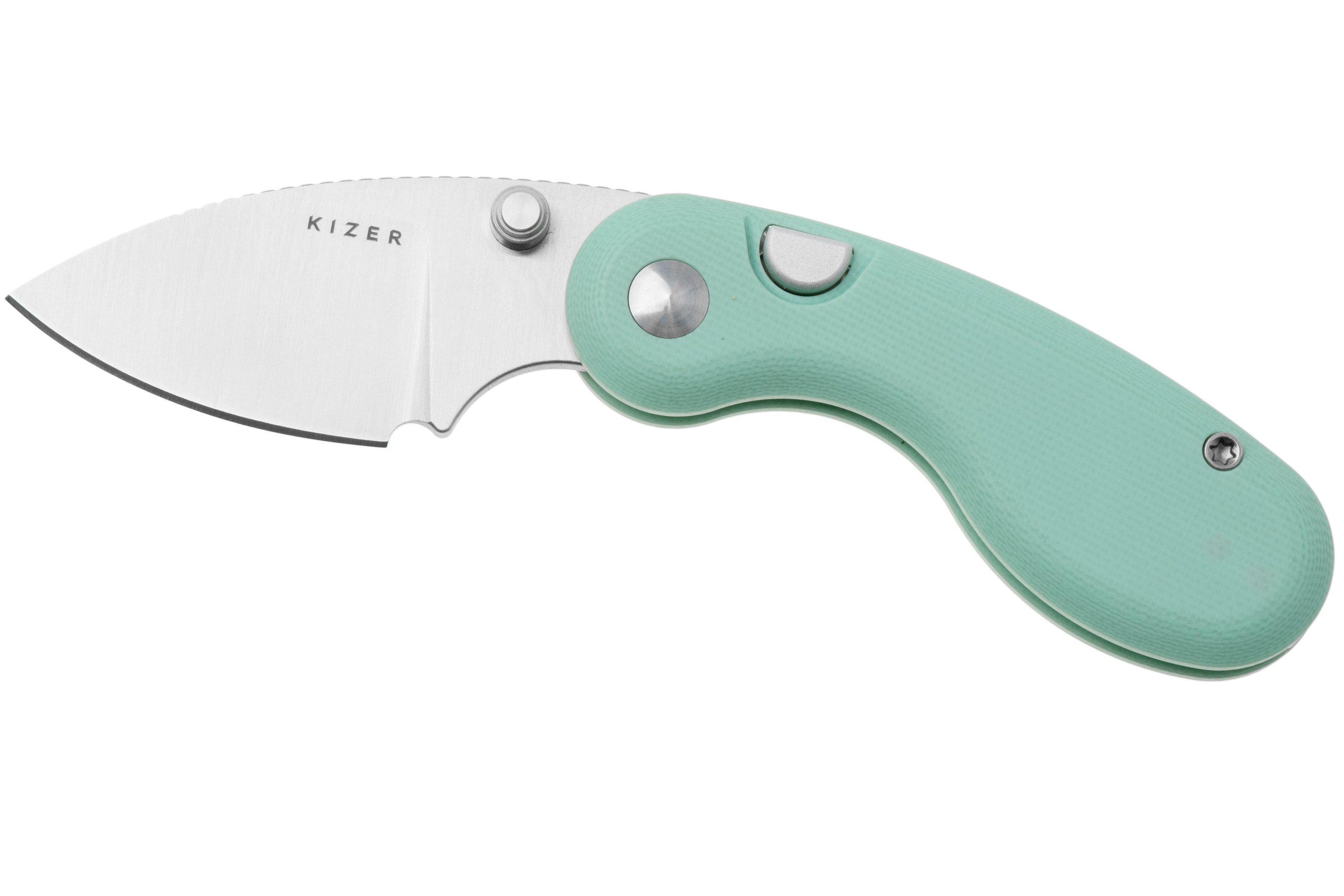 Kizer Microbe V2742A4 Satin, Green G10, pocket knife, Maksim Epifantsev ...