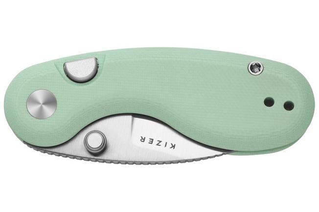 Image for Kizer Microbe V2742A4 Satin, Green G10, pocket knife, Maksim Epifantsev design