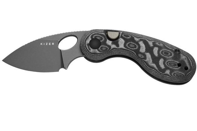 Obraz dla Nóż składany Kizer Microbe V2742A5 Gray Stonewashed, Vortex Micarta, projekt Maksim Epifantsev