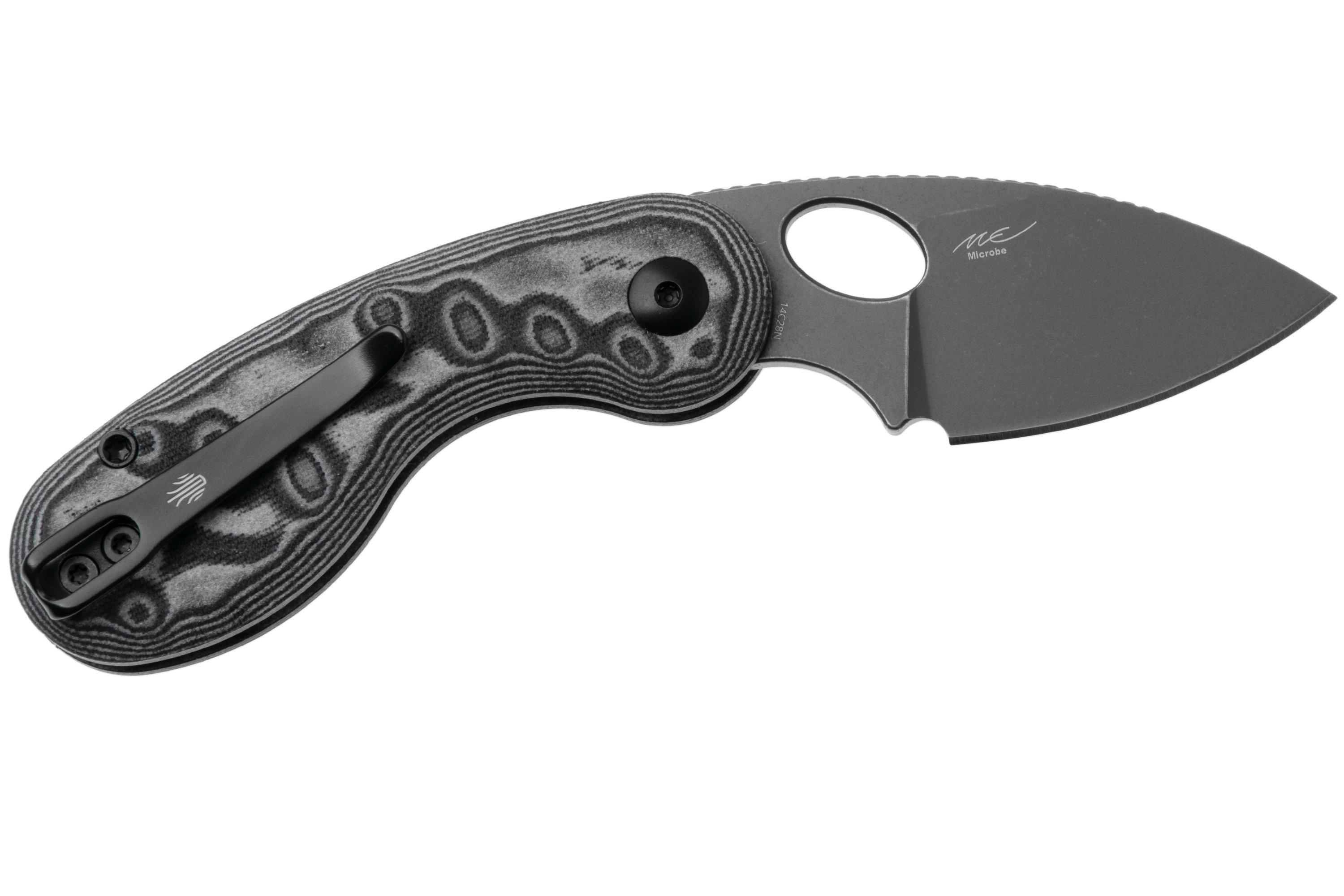Kizer Microbe V2742A5 Gray Stonewashed, Vortex Micarta, pocket knife ...