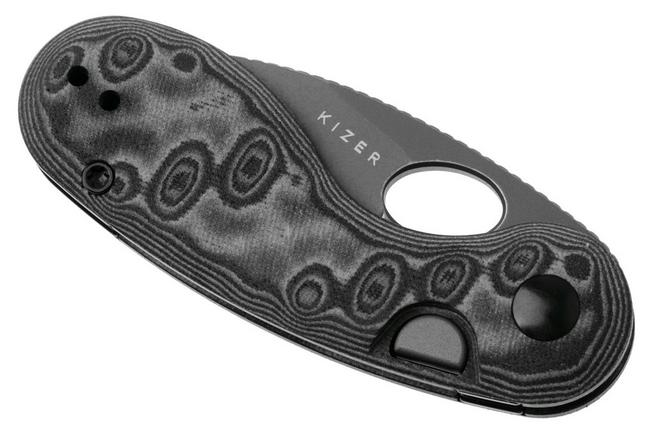 Image for Kizer Microbe V2742A5 Gray Stonewashed, Vortex Micarta, pocket knife, Maksim Epifantsev design