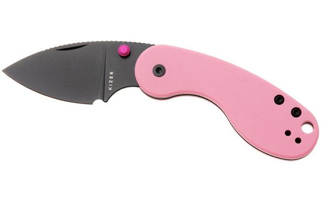 Bild für Kizer Microbe DSJ AirTi Ki2742DSJA1, Black PVD 14C28N, Pink UltreX G10 Taschenmesser, Maksim Epifantsev Design