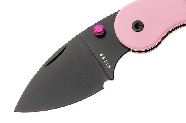 Bild für Kizer Microbe DSJ AirTi Ki2742DSJA1, Black PVD 14C28N, Pink UltreX G10 Taschenmesser, Maksim Epifantsev Design