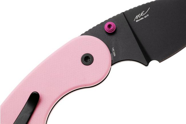 Bild für Kizer Microbe DSJ AirTi Ki2742DSJA1, Black PVD 14C28N, Pink UltreX G10 Taschenmesser, Maksim Epifantsev Design