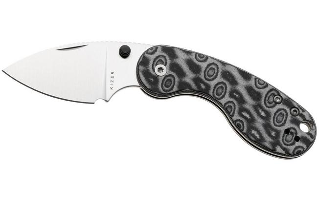 Obraz dla Nóż składany Kizer Microbe DSJ AirTi V2742DSJA2, Satin 14C28N, Vortex Pattern Micarta, projekt Maksim Epifantsev