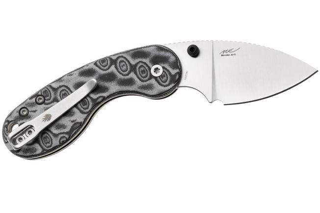 Obraz dla Nóż składany Kizer Microbe DSJ AirTi V2742DSJA2, Satin 14C28N, Vortex Pattern Micarta, projekt Maksim Epifantsev