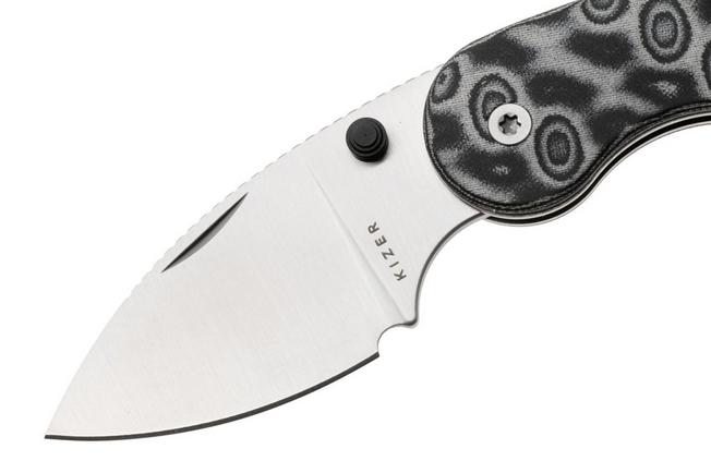 Obraz dla Nóż składany Kizer Microbe DSJ AirTi V2742DSJA2, Satin 14C28N, Vortex Pattern Micarta, projekt Maksim Epifantsev