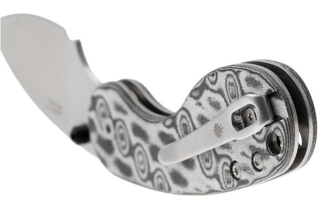 Obraz dla Nóż składany Kizer Microbe DSJ AirTi V2742DSJA2, Satin 14C28N, Vortex Pattern Micarta, projekt Maksim Epifantsev