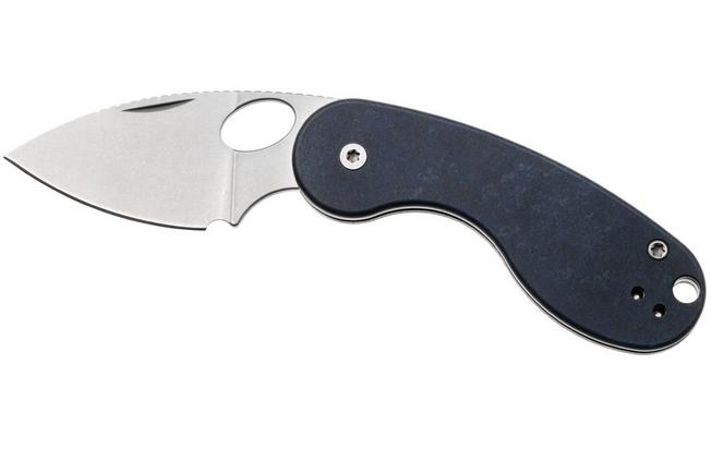 Immagine per Kizer Microbe TSJ AirTi V2742TSJA2, Stonewashed 14C28N, Blue Canyon Richlite coltello da tasca, Maksim Epifantsev design