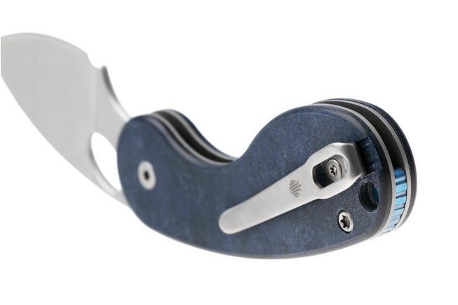 Immagine per Kizer Microbe TSJ AirTi V2742TSJA2, Stonewashed 14C28N, Blue Canyon Richlite coltello da tasca, Maksim Epifantsev design