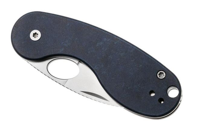 Immagine per Kizer Microbe TSJ AirTi V2742TSJA2, Stonewashed 14C28N, Blue Canyon Richlite coltello da tasca, Maksim Epifantsev design