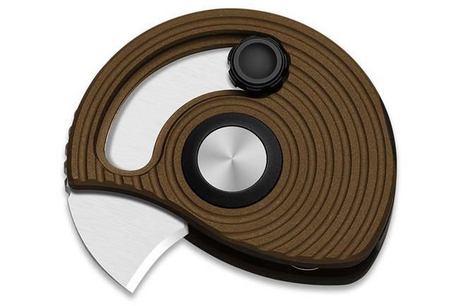 Afbeelding voor Kizer Vanguard Snail-Trail V2757A1 Satin AEB-L, Brass Aluminium, zakmes, Caleb Waldman design