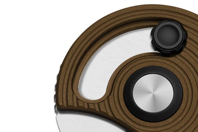 Afbeelding voor Kizer Vanguard Snail-Trail V2757A1 Satin AEB-L, Brass Aluminium, zakmes, Caleb Waldman design