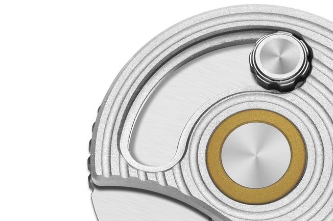 Image for Kizer Vanguard Snail-Trail V2757A3 Satin AEB-L, Silver Aluminium, pocket knife, Caleb Waldman design