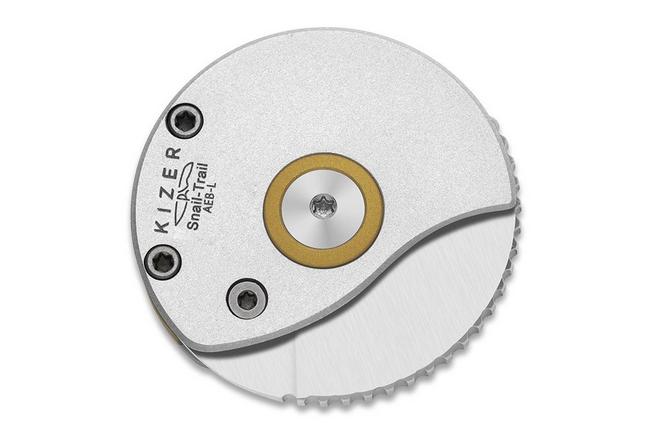 Image for Kizer Vanguard Snail-Trail V2757A3 Satin AEB-L, Silver Aluminium, pocket knife, Caleb Waldman design